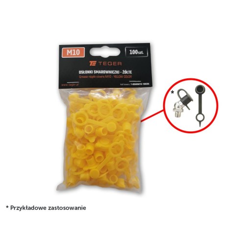Zestaw osłonek smarowniczki M10 kolor żółty TEGER