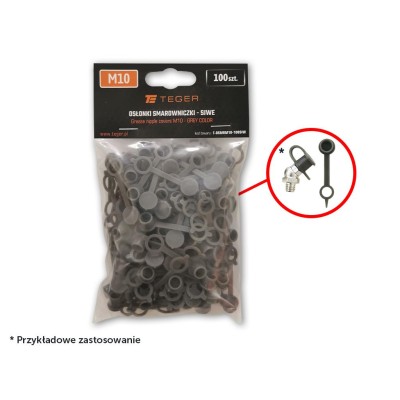 Zestaw osłonek smarowniczki M10 kolor siwy TEGER