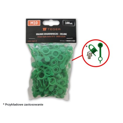 Zestaw osłonek smarowniczki M10 kolor zielony TEGER
